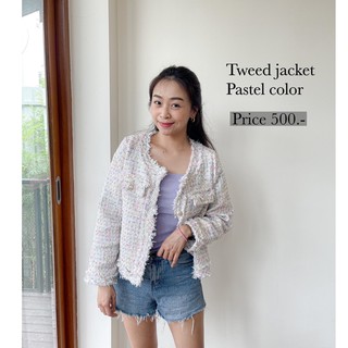 🍭Tweed jacket Pastel Color🍭