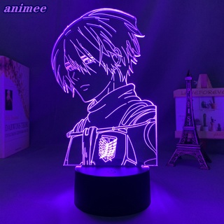 โคมไฟกลางคืน ลายอนิเมะผ่าพิภพไททัน 4 Mikasa Ackerman 3d สําหรับตกแต่งห้องนอนเด็ก ของขวัญวันเกิด