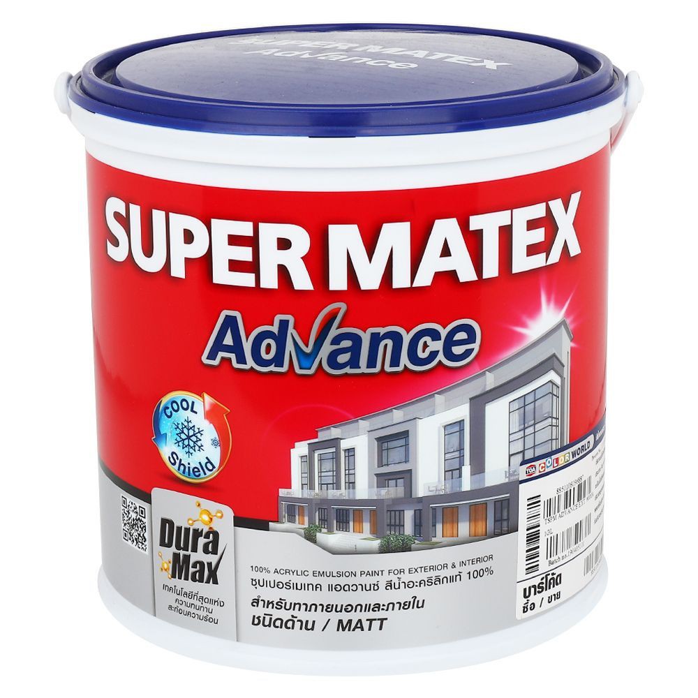 สีน้ำทาภายนอก TOA SUPERMATEX BASE A ด้าน 1 แกลลอน สีน้ำทาภายนอก TOA SUPERMATEX ผลิตด้วยกระบวนการพิเศ