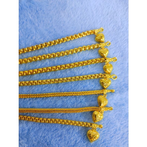 ข้อมือทองหุ้ม1บาทมีลายสามห่วง,ห่วงคู่,แปดเหลี่ยมโปร่ง,ผ่าหวาย,หวายขีดนูน,ทาโร่,ทาโร่ขีดนูน,ทาโร่เหลี่ยม