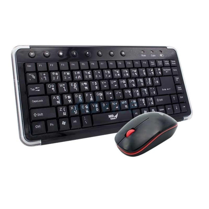 MD-TECH Keyboard (2in1) Wireless (RF-KM3000) Black