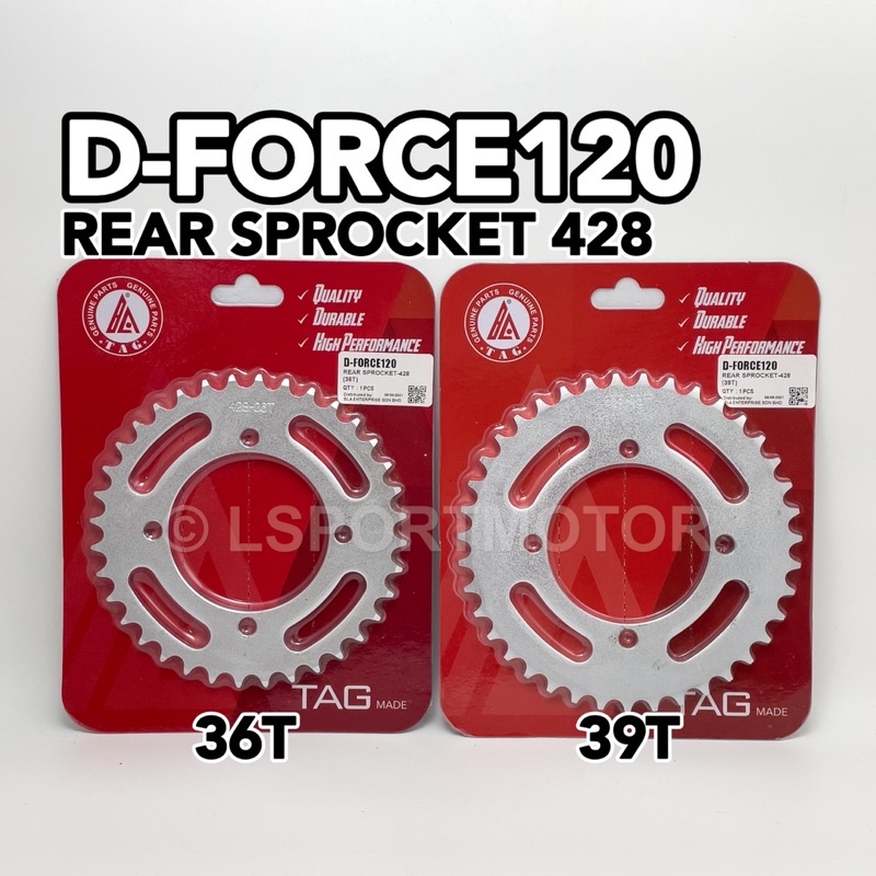 DEMAK D-FORCE120 REAR SPROCKET 428 (36T/39T) DFORCE DFORCE120 D FORCE 120