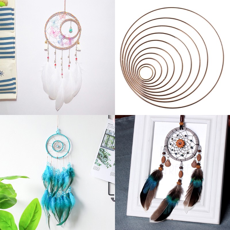 Metal Dream Catcher Dreamcatcher Ring Macrame Craft Hoop DIY Accessory 35-190mm