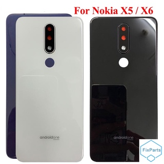 ฝาครอบแบตเตอรี่ด้านหลัง พร้อมเลนส์ สําหรับ Nokia X6 2018 6.1 Plus X5 2018 5.1 Plus