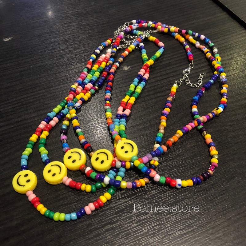 pomee.store สร้อยลูกปัดยิ้ม smiley