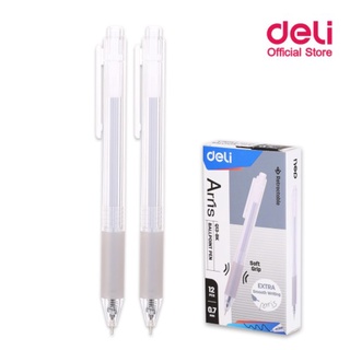 ปากกาลูกลื่นแบบกด หมึกสีดำ Deli Q13 Ballpoint Pen ขนาดเส้น 0.7mm