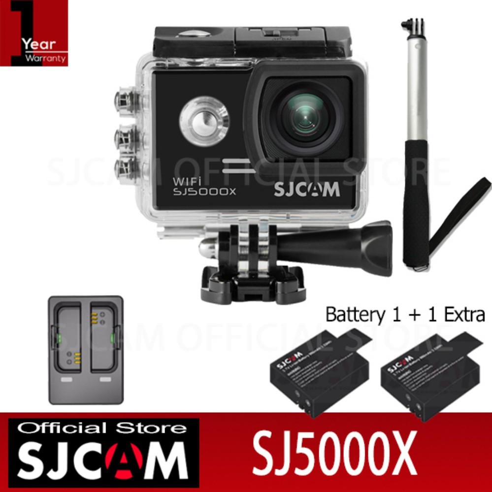 SJCAM SJ5000X Elite 4K24fps เมนูไทย จอ2นิ้ว Action Camera กล้องแอคชั่น (Black)+ Battery+ Dual-Charge