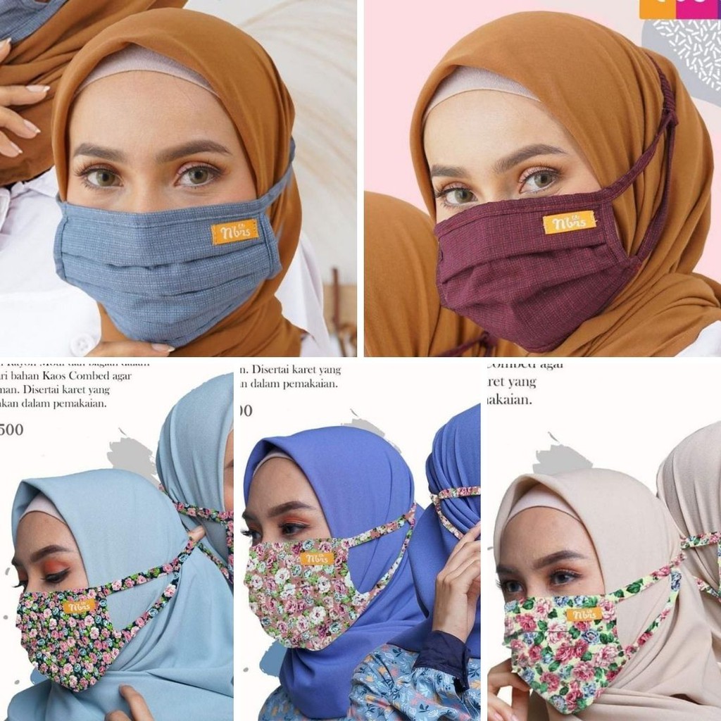 พร้อมส่ง ลด 35% NIBRAS หน้ากากผ้า 2 ชั้น HIJAB สายคาดศีรษะ ยาง MC 01 MC 02 MC 04 HIJAB Mask