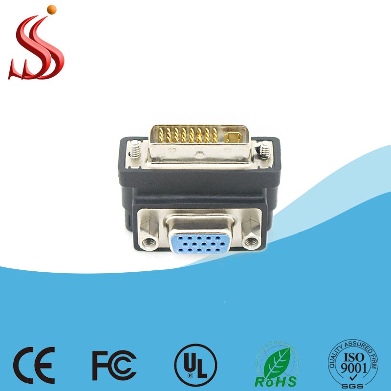VGA Female To DVI 24+5 Male Right Angle 90 Degree Adapter Converter
