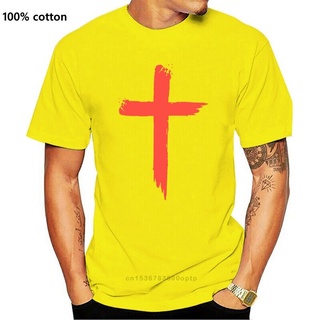 พร้อมส่ง เสื้อยืดแขนสั้น ผ้าฝ้าย พิมพ์ลายกราฟฟิค Jesus Red Cross Paint Style หลากสี แฟชั่นฤดูร้อน สําหรับผู้ชายS-5XL