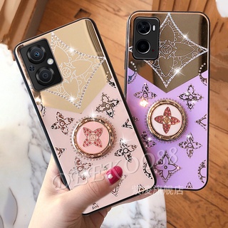 เคส OPPO Reno7 Z 5G 2022 New Handphone Casing Ins Luxury Fashion  Phone Case Diamond Acrylic เคสโทรศัพท์ OPPOReno 7 7Z Back Cover Ring Bracket