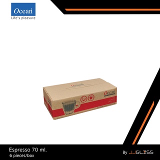 JJGLASS - (Ocean) P02442 Espresso [1กล่อง บรรจุ 6 ใบ] -แก้วเอสเปรซโซ่ +จานรองกาแฟ 4 นิ้ว P02472 โอเชี่ยนกลาส