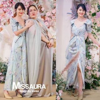 เดรสยาวสีหวานแบบคุณใหม่ ดาวิกาใส่ มีดีเทลผูกเชือกตัวช่วงอก