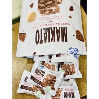 ขนมนำเข้า Makiato Macchiato Cocoa Crisp บิสกิตกรอบนูกัตรสโกโก้มัคคิอาโต 1ห่อ150กรัม(ประมาณ11ชิ้น) พร้อมส่ง