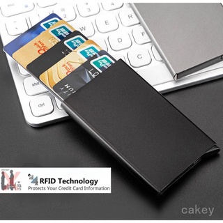 กระเป๋าสตางค์ผู้ชาย RFID ล็อค บางเฉียบ ออโต้ ป๊อปอัพ ใส่เอกสาร ปลอกโลหะ ที่ใส่บัตร ป้องกันการเสื่อมสภาพ