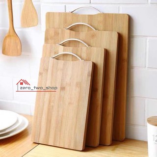 [โค้ด 39TKGG ลดทันที 15% ]เขียงไม้ไผ่ Chopping board เขียงไม้อเนกประสงค์ ทรงสี่เหลี่ยมพร้อมหูจับทำความสะอาดง่าย