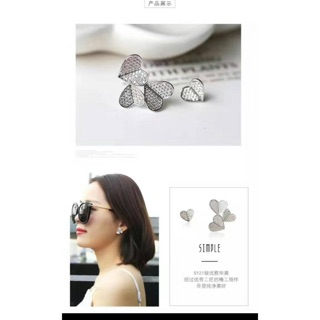 ต่างหูหัวใจ งานน่ารัก มาแล้วเพชรละเอียด คู่ควรเก็บ