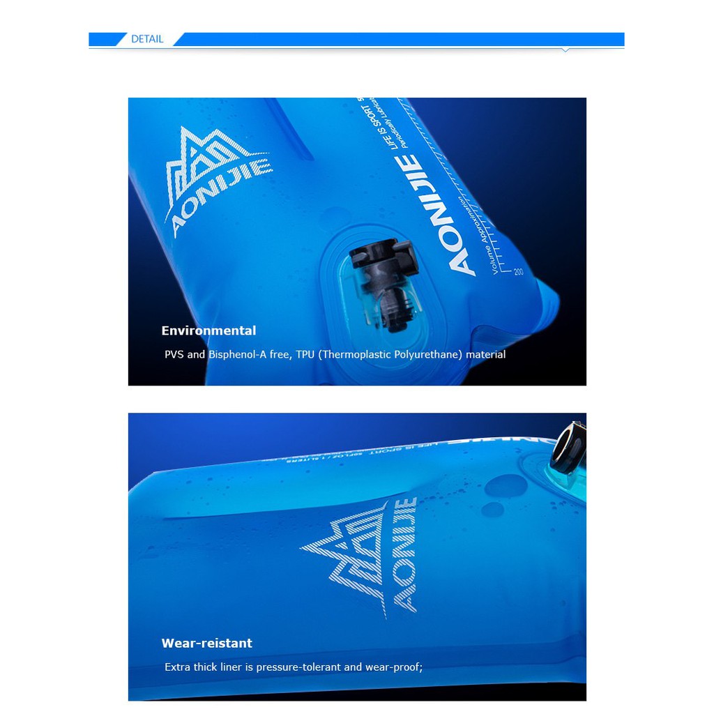 AONIJIE Water Bladder SD16/SD62 ถุงน้ำพกพา (สีฟ้า) ขนาด 1.5 L, 2L TPU รุ่น SD16/SD62 ของแท้ 100% ราคา ถูกที่สุด ดีลบีเคเค แกลเลอรีภาพที่ 7