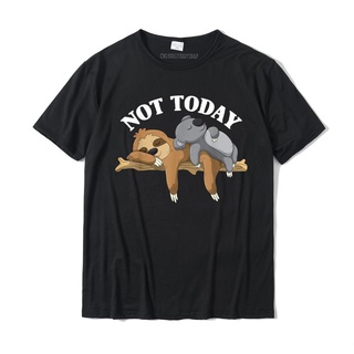 เสื้อยืด ผ้าฝ้าย พิมพ์ลาย Not Today Lazy Sloth And Koala แฟชั่นสําหรับผู้ชาย