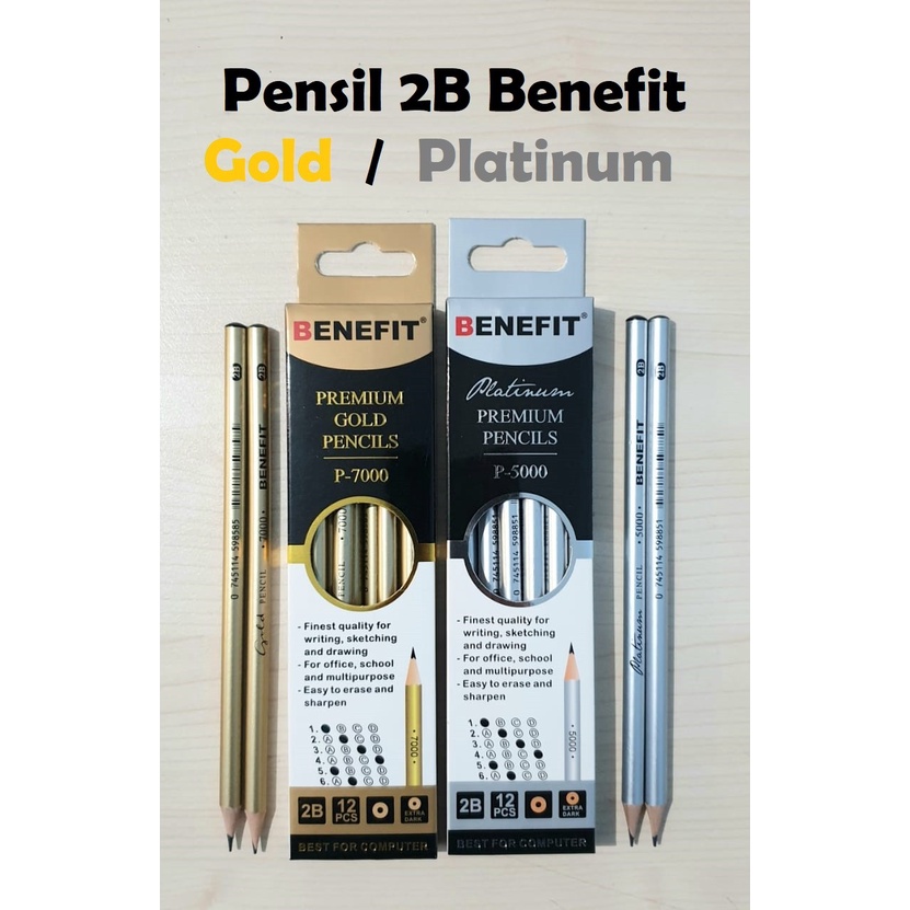 ดินสอ BENEFIT Gold/Silver/Neon 2B (12pc)