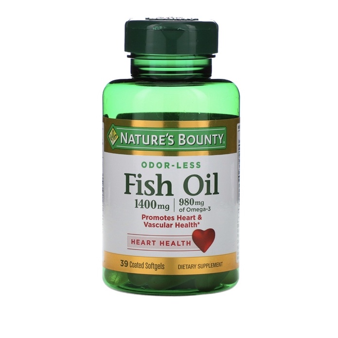(((พร้อมส่ง))) Nature’s Bounty น้ำมันปลา 1400 mg Nature’s Bounty, Fish Oil, Triple Strength, 1400 mg, 39 Coated Softgels