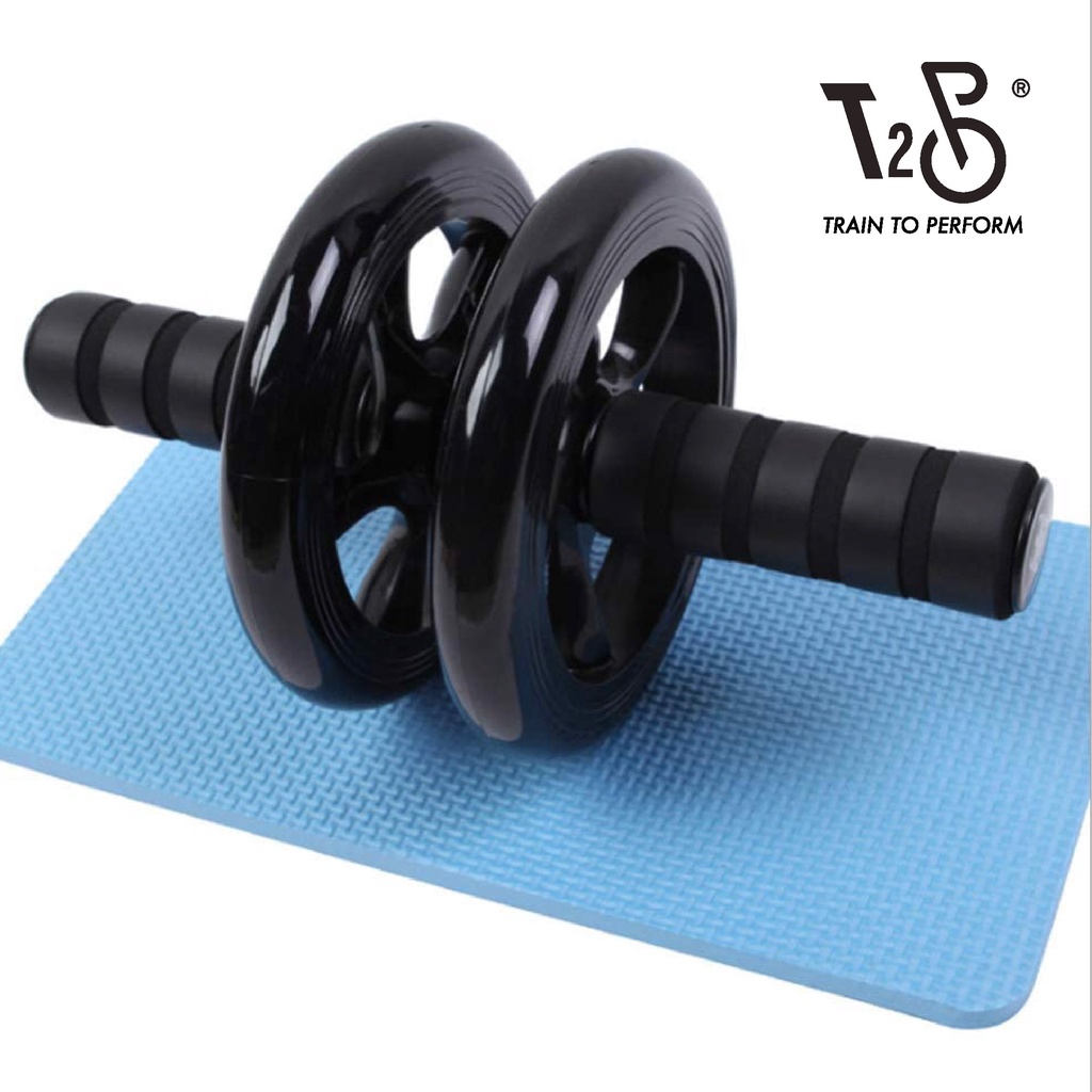T2P Abs Roller Exercise Wheel With Free Non Slip Mat Abdominal Exercise Stomach Training Equipment