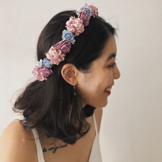 Flowerytaleshop มงกุฎดอกไม้สี pastel baby blue