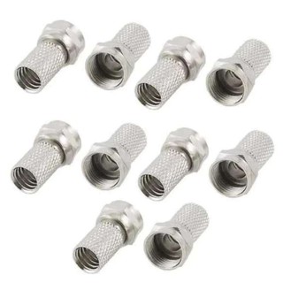 ﻿F-Type Male Twist-On Coax Coaxial Cable RF Connector Adapter 10 Pcs