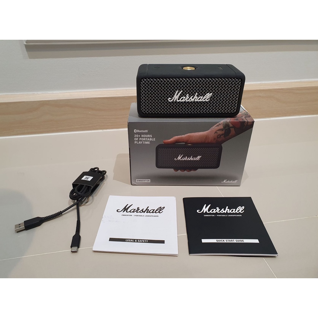 ลำโพง Marshall Emberton สีดำ ของแท้ [มือสอง ใหม่มาก] bluetooth speaker