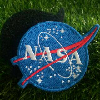 ป้ายแปรง ปักลายตราสัญลักษณ์ Velcro NASA USA American อุปกรณ์เสริมแฟชั่น