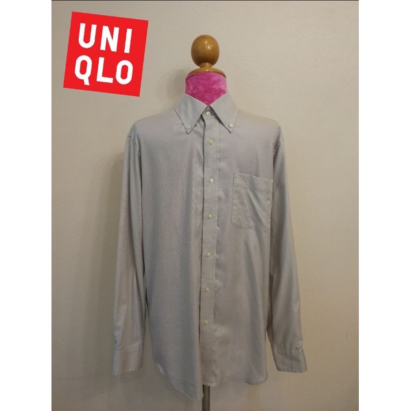 UNIQLO Brand_2nd hand เสื้อเชิ้ตแขนยาวผ้าฝ้าย​100​% แท้มือสองกระสอบนำเข้า​ SIZE M /Made​ in China