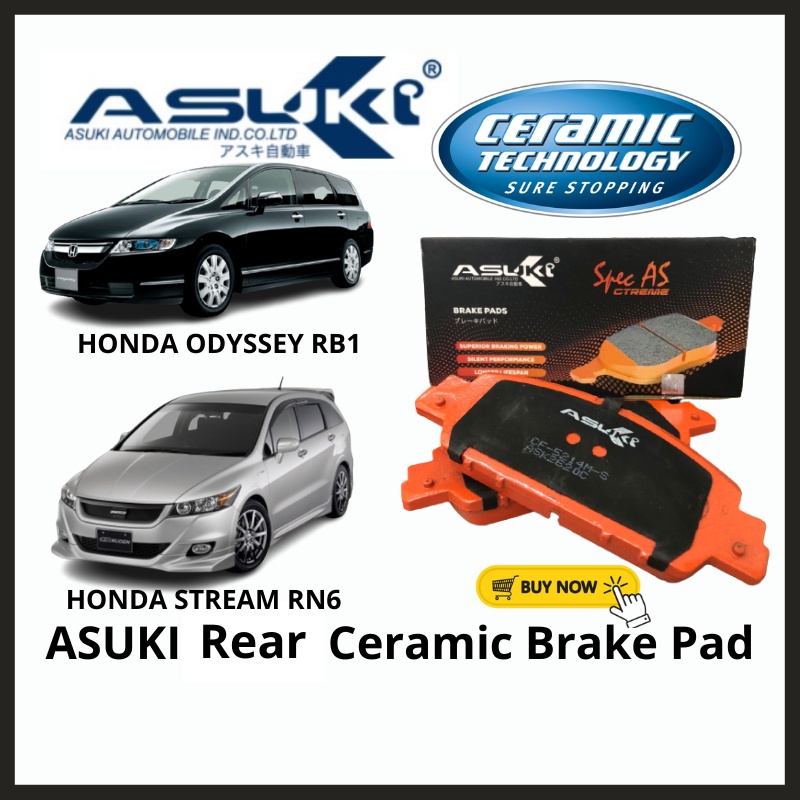 ASUKI ผ้าเบรคหลังเซรามิค Honda Odyssey RB1 RB2 RB3 RB4 Elysion RR1 Stream RN6 อะไหล่ CF-5137
