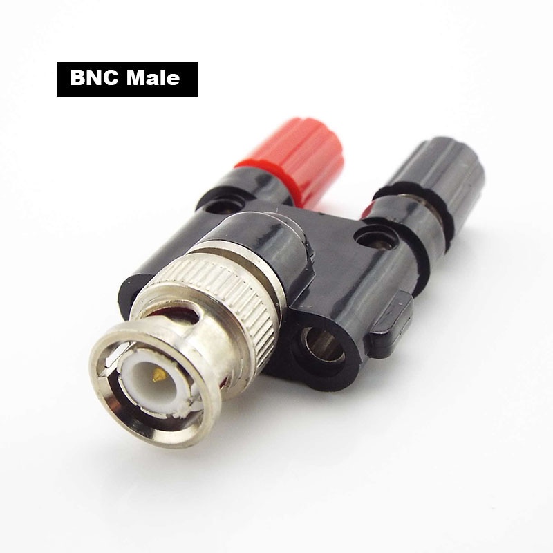 อะแดปเตอร์เชื่อมต่อเสียง BNC Male to Dual 4 มม. Banana BNC Female Jack Coaxial RF