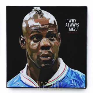 Mario Balotelli มาริโอ บาโลเตลลี รูปภาพ​ติด​ผนัง​ pop art ฟุตบอล​ กรอบรูป​​ รูปภาพ แต่งบ้าน