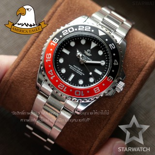 GRAND EAGLE Watch นาฬิกาข้อมือสุภาพบุรุษ สายสแตนเลส รุ่น AE8007G - Silver/Black/RedBlack