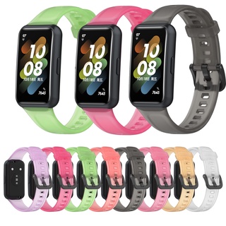 สายนาฬิกาข้อมือ ซิลิโคนนิ่ม กันน้ํา สีโปร่งใส สําหรับ Huawei band 7