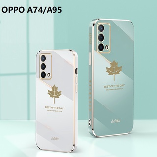 Side pattern Maple เคส OPPO A95 A91 A74 A52 A15S Soft TPU Case OPPO A92 Soft Cover OPPO A53 เคสโทรศัพท์