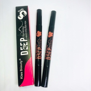 kiss Beauty NO.59202-03A2 in 1 อายไลเนอร์ กันน้ำ หัวใหญ่ อายไลเนอร์ชนิดน้ำกันน้ำ ติดทนนาน กันเหงื่อ ไม่เป็นคราบ