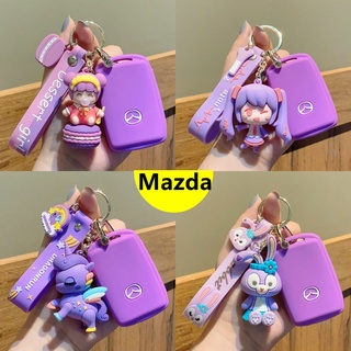 [Ax.Safe] เคสกุญแจรีโมตรถยนต์ ซิลิโคนนิ่ม กันน้ํา ลายน่ารัก สําหรับ Mazda2 Mazda3 Mazda6 CX-3 CX-30 CX-5 CX-8 CX-9 MX-5SOFT TOP MX-5RF BT-50 พวงกุญแจรถยนต์ พวงกุญแจ อุปกรณ์แต่งรถยนต์ พวงกุญแจรถ ซองใส่กุญแจรถ ซองใส่กุญแจรถ