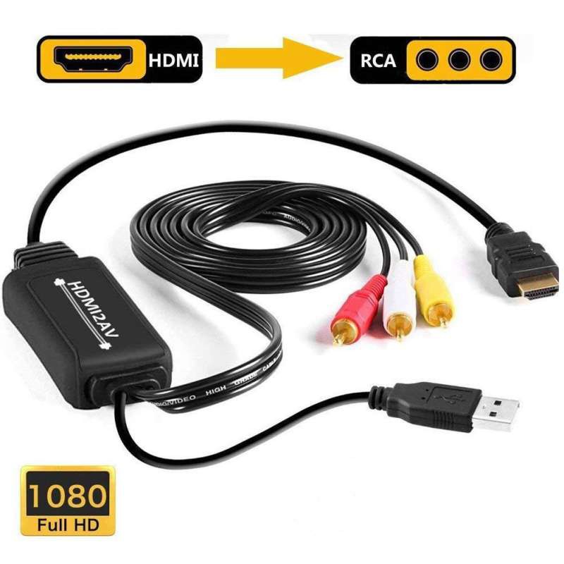 EastVita 1.8M (6.1ft) 1080P HDMI to AV Converter 3RCA CVBS Converter HDMI to Composite AV Converter 