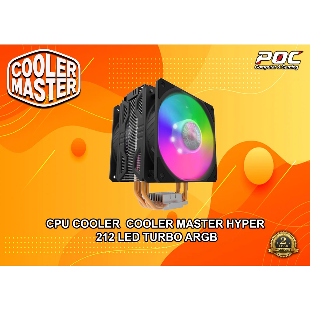 CPU AIR COOLER (พัดลมซีพียู) COOLER MASTER HYPER 212 LED TURBO ARGB