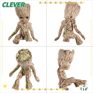 Clever โมเดลฟิกเกอร์พีวีซีรูปการ์ตูน Groot Sitting New สําหรับตกแต่งรถยนต์