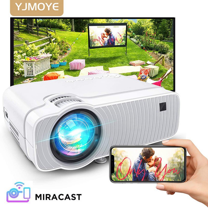 ◙∋▪Mini Projector Portable 5000Lux  HD 1080P LED WiFi  Wireless Screen Mirroring Projectors  for Home Theater&amp;Entertainm