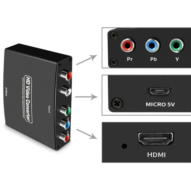 1080P YPbPr R/L ถึงที่รองรับ HDMI Converter อะแดปเตอร์ Video Audio Audio Converter Component RGB Video Adapter #8