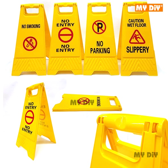 DIY Online4u - SLIPPERY WET FLOOR CAUTION SIGN BOARD ไม่มีบอร์ดป้ายที่จอดรถไม่มีกระดานป้าย SMOKING