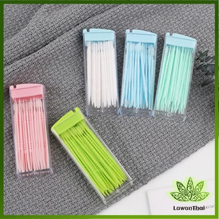 Lawan ไม้จิ้มฟันกล่องพลาสติก 2 ด้าน แบบซอง สีสันไม่เป็นอันตราย toothpicks