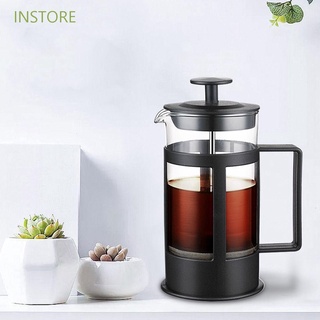 INSTORE Filtration Plunger Coffee Pot Thickened Tea Maker French Press Stainless Steel Borosilicate Glass Rust-free 350ml 600ml 800ml Brewing Kettle