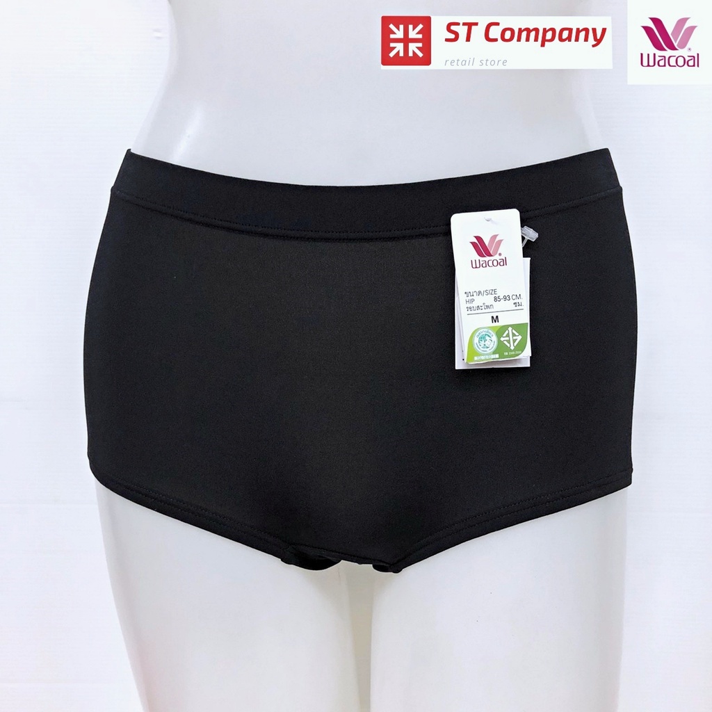 Wacoal Boyleg Panty ทรงขาสั้น (Boyleg) เอวสูง ดำ (Black) 1 ชิ้น รุ่น WU8457 เนื้อผ้า Nylon Tactel กา