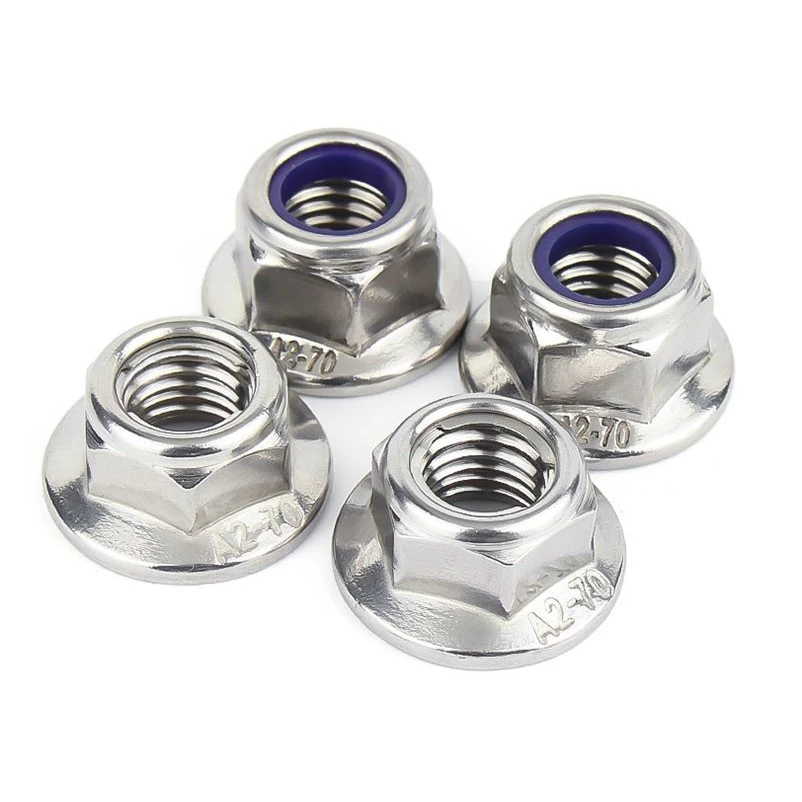 หัวน็อตตัวเมียล็อคไนลอนติดแหวน สแตนเลส 304 M3M4M5M6 Flange Nylon Insert Nut thumbnail 8