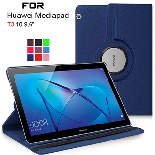 เคสแท็บเล็ตหนัง Pu แบบหมุนได้ 360 องศาสําหรับ Huawei Mediapad T3 10 9.6 นิ้ว Ags-L09 Ags-L03 Ags-W09